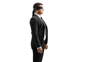 Canvas Print - Businessman and businesswoman with blindfolds