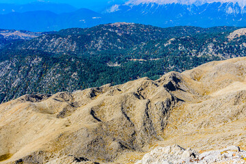 Wall Mural - View on Taurus mountains from the summit of Tahtali mountain