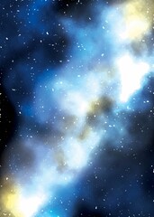 Wall Mural - Gorgeous Blue Galaxy With Stars And Nebula In Deep Space Background