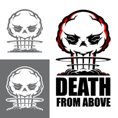 Death from Above symbol vector illustration
the deadly atomic blast in skull shape