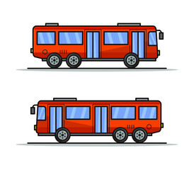 Canvas Print - Cartoon illustrated city bus