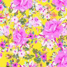 Floral Seamless Pattern. Hand Drawn. For Textile, Wallpapers, Print, Wrapping Paper. Vector Stock Illustration.