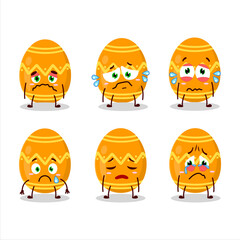 Sticker - Orange easter egg cartoon character with sad expression