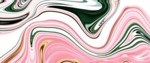 Pinn And Green Abstract Liquid Marble Texture For Banner Background