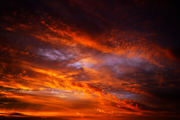 Wall Mural - Abstract dark red background. Dramatic fiery bloody sky. Fantastic golden sunset background with copy space for design. Halloween, evil, armageddon, apocalypse concept. Web banner.