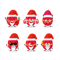 Wall Mural - Santa Claus emoticons with red easter egg cartoon character