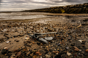 Wall Mural - anchor on beach