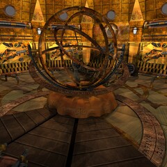 3d illustration of an fantasy steampunk background