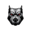 © liubov - Illustration of angry pitbull head. Design element for logo, label, sign, emblem, poster. Vector illustration
