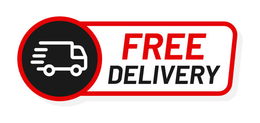 Wall Mural - Free delivery sign. Express shipping, transportation by truck.