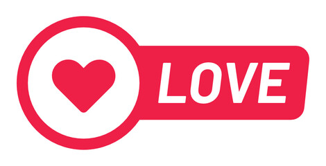 Love, heart vector sign symbol illustration on white background.