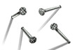© klyaksun - Nails hammered into wall steel or silver pin heads