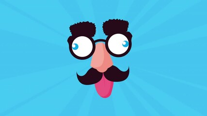 Poster - funny mask with mustache