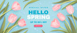 Spring special offer vector banner background with spring season sale text and tulip flowes. Can be used for web banners, wallpaper, flyers, voucher discount. Vector illustration