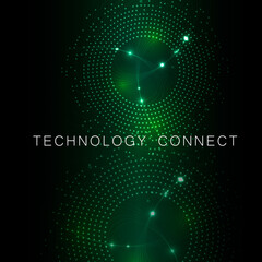 Poster - Abstract layout template with circle design on dark background. Symbol web template. Business card icon set. Business icon. Abstract vector texture. Abstract circle geometric shape