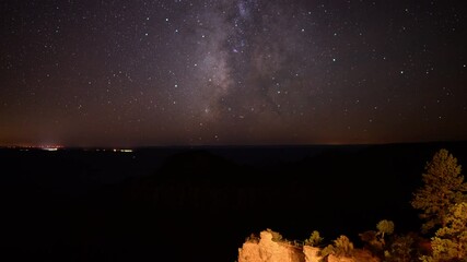 Wall Mural - Grand Canyon Stars 09 Milky Way Time Lapse North Rim