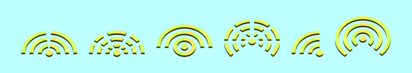 Wall Mural - set of wireless cartoon icon design template with various models. vector illustration isolated on blue background