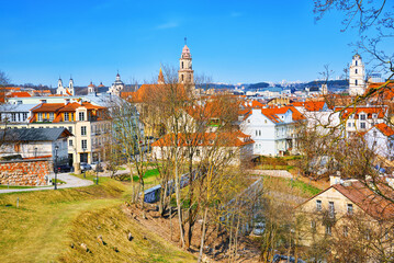 Wall Mural - View of Vilnius from the hill of the Bastion of the Vilnius City Wall.