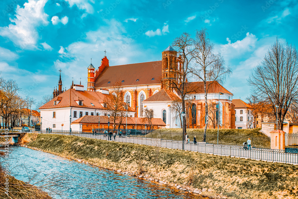 Landscapes of the Old City of Vilnius- is central and historical part of Vilnius. - obrazy, fototapety, plakaty 