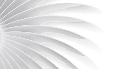  Abstract wallpaper with white monochrome 3d illustration od radial volume lines forming shape from the center to the edges