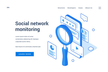 Wall Mural - online web resource helping with social network monitoring