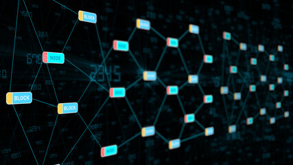 Blockchain and cryptocurrency concept  illustration