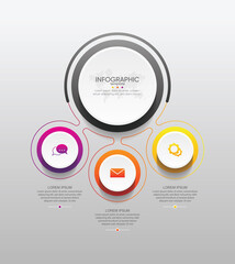 Wall Mural - Presentation business infographic template circle with 3 step