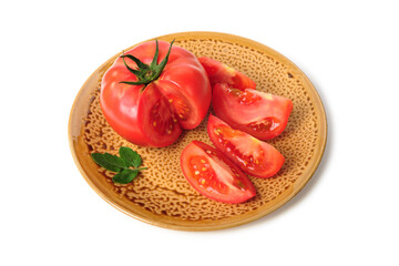 Wall Mural - fresh tomatoes on white background.