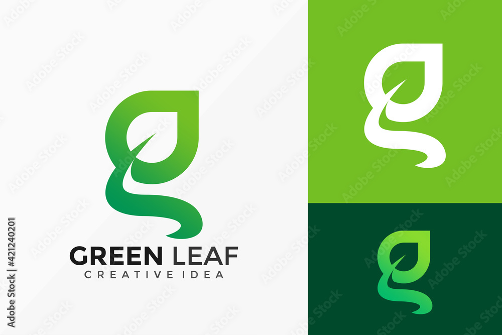 Nature Green Leaf Logo Vector Design. Abstract emblem, designs concept ...
