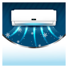 Sticker - Split Air Conditioner System Promo Banner Vector