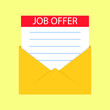 © Newleks - Job offer document in  yellow envelope