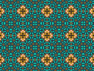 Naklejka na meble Geometric Tile Digital Paper Gold Yellow, Green, Black, and Blue for Print and Background. Wallpaper Geometric Ornament Abstract Pattern.