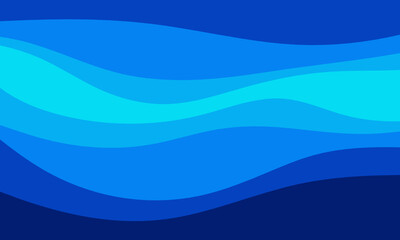  Abstract blue wavy layer illustration.