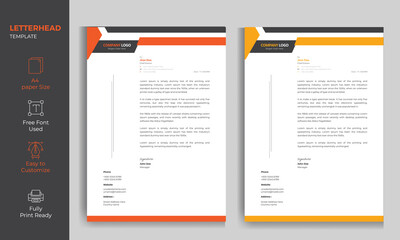 Wall Mural - Modern Letterhead Design Template 2 color variation print ready and fully editable 