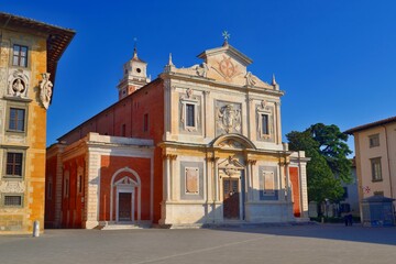 Wall Mural - view of the church of Santo Stefano dei Cavalieri located in Piazza dei Cavalieri in the city of Pisa in Tuscany, Italy