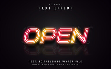 Poster - Open neon text effect