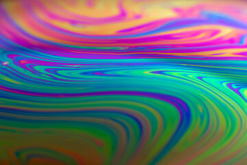 Wall Mural - colorful psychedelic soap bubble refractions pattern macro. colorful macro soap bubble iridescence