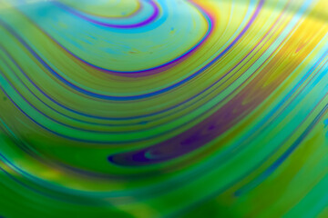 Wall Mural - colorful psychedelic soap bubble refractions pattern macro. colorful macro soap bubble iridescence
