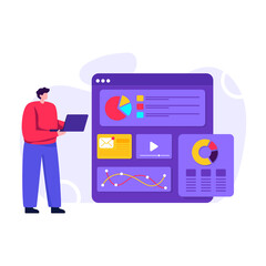 Canvas Print - website analytics flat illustration editable vector