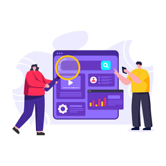 Canvas Print - website analytics flat illustration editable vector