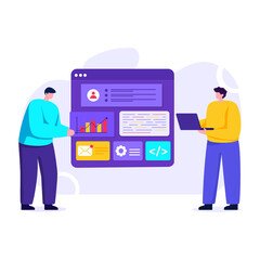 Wall Mural - 
Editable illustration of video marketing, flat style

