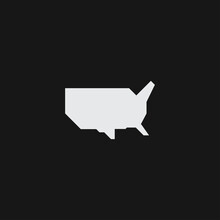 Simplified Geometric Map Of The Contiguous United States Of America. USA Minimalist Map.
