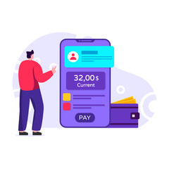 Wall Mural - 
Budget planning flat design editable illustration 


