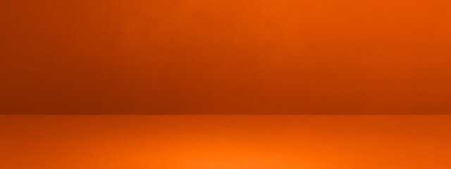 Empty orange concrete interior background banner