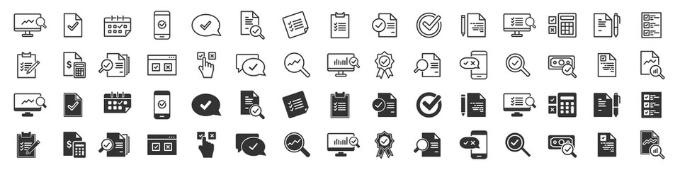 Fototapete - Check and audit excellent icons collection in two different styles