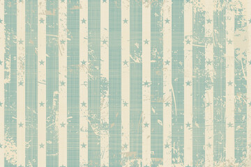 Fototapete - Abstract seamless striped pattern with stars and an effect of attrition in retro color. Vector shabby geometric carpet. Vintage background for ceramic tile, wallpaper, linoleum, textile, rug, web page