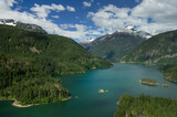 Fototapeta Sypialnia - USA, Washington State. Diablo Lake and Davis Peak, North Cascades.