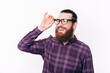 © Vulp - Portrait of smiling bearded hipster man in shirt wearing eyeglasses