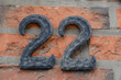 Hausnummer -zweiundzwanzig -22
