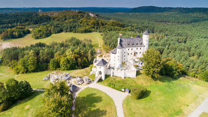 Bobolice Castle, an old medieval fortress or royal castle in the village of Bobolice, Poland